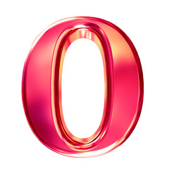 Pink symbol with bevel. letter o