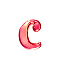 Pink symbol with bevel. letter c