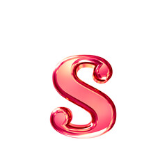 Pink symbol with bevel. letter s