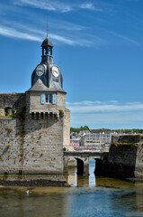 Belfry of the Ville Close (walled city) of Concarneau, commune in the Finistère department of Brittany in north-western France