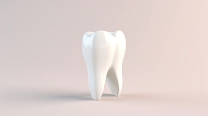 Close-up of a tooth on a light background. Medical, dental design template. Dental health concept