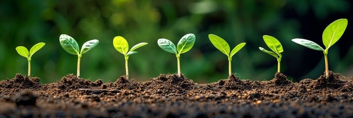 Lush seedlings sprouting and flourishing in fertile soil, a beautiful display of growth and vitality