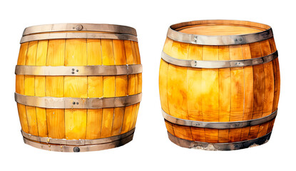 Obraz premium Festive mugs with beer or ale with clover decor. Drinks for St. Patrick's Day. a festive table. Clipart, drinks cut out on a transparent background