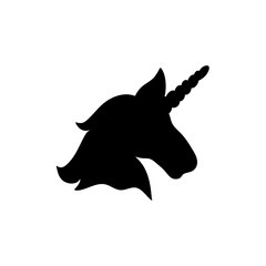 silhouette of unicorn head