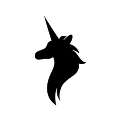 silhouette of unicorn head