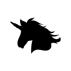 silhouette of unicorn head
