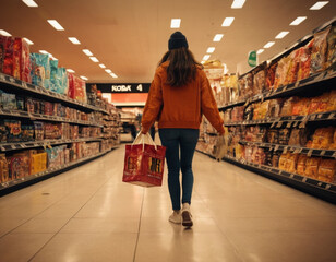 person in supermarket
