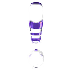 White symbol with thick dark purple straps