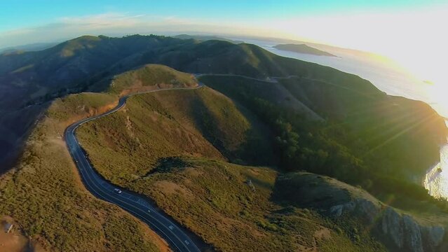 Conzelman road along mountains near San Francisco Bay