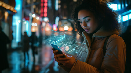 phone, looking for directions, map, guide, digital map, downtown, exploring, mapping, map app, cold