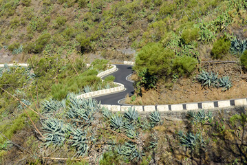 Winding road to Masca village on Tenerife