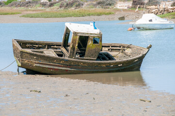 old fishing boat on the beach
