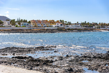 Built-up coast in Corralejo on Fuerteventura