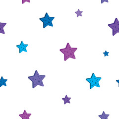 Seamless pattern with stars. Vector background for gift wrapping paper, fabric, clothes, textile, surface textures, scrapbook.