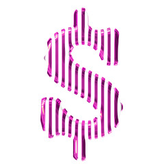 White symbol with purple vertical ultra thin straps