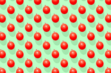 Pattern of orange balloons on green pastel background - 711872128