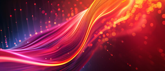 An abstract representation of colorfulness, the warm hues of amber and magenta blend together in wavy lines, evoking a sense of vibrancy and light
