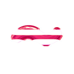 White symbol with thin pink horizontal straps