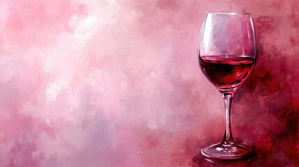 Wine-themed background with ample copy space, featuring prominently placed glasses and wine within a stylish setting