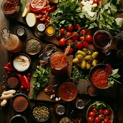 Assorted Fresh Cooking Ingredients for Gourmet Recipes