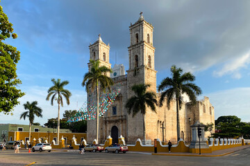 The cathedral of San Servacio, this church is located in the Yucatan city of Valladolid in Mexico.