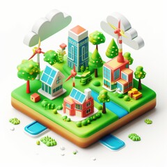 isometric view of a city
