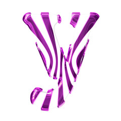 White symbol with purple thin straps. letter y