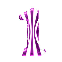 White symbol with purple thin straps. number 1