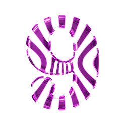 White symbol with purple thin straps. number 9