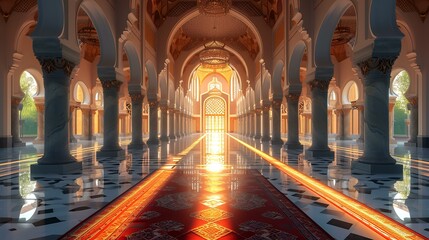 Interior of the Hassan II Mosque in Casablanca, Morocco - obrazy, fototapety, plakaty