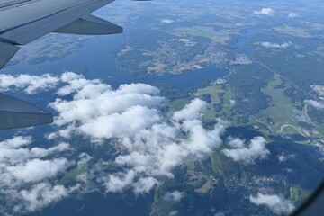 Obraz premium Aerial view from an airplane 