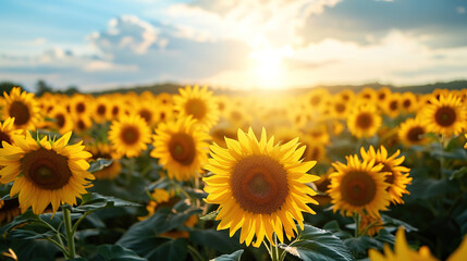 A field with sunflowers