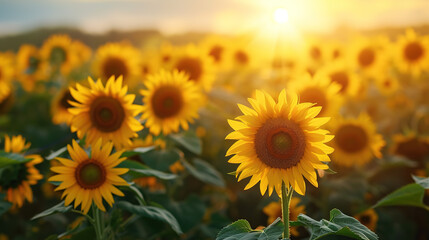 Obraz premium A field with sunflowers
