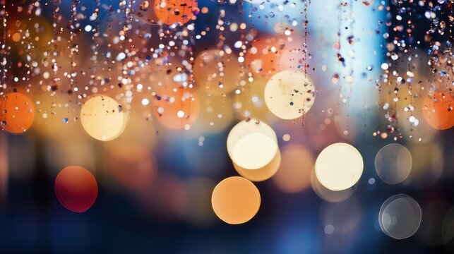night bokeh urban background illustration abstract vibrant, modern graffiti, architecture downtown night bokeh urban background