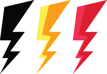 lightning bolt icon set. Electric vector icons, Bolt lightning flash icons. Flash icons collection. Bolt logo. Electric symbols. Electric lightning bolt symbols. Flash light sign