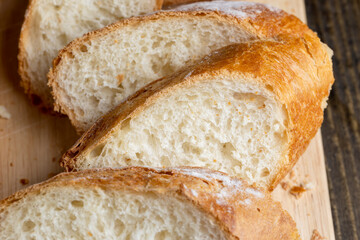 Cut white bread into pieces