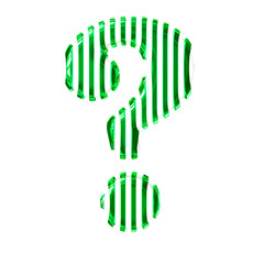 White symbol with green vertical ultra thin straps