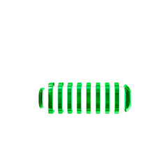 White symbol with green vertical ultra thin straps