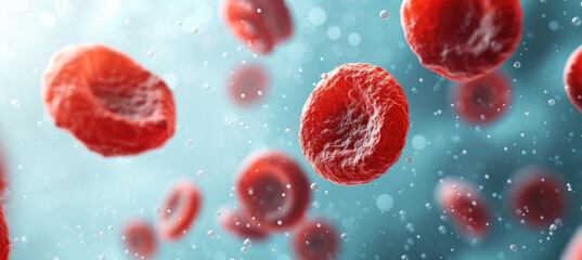Fototapeta premium macro shot of red blood cells, erythrocytes, leukocytes, platelets
