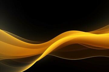 Abstract wave background with yellow lines. Generative AI