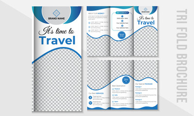 Travel Trifold Brochure poster Design template.