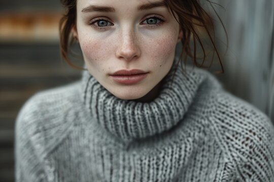 Close-up of Person in Sweater