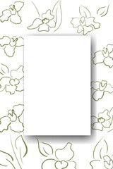 Vector. Hand drawn floral pattern. Vertical background, copy space for text. Template for postcard, wedding and party invitation, flyer, cover, brochure, social media post, magazine, poster, banner.