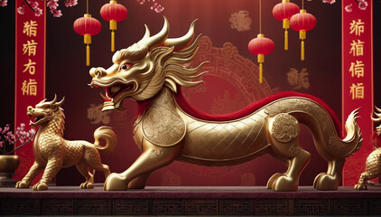 Fototapeta na wymiar chinese new year background, lunar new year