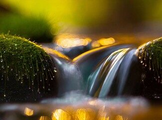 Waterfall macro closeup photography background