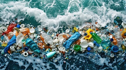 Fototapeta premium plastic waste and environmental problem