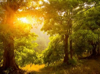 Sunny forest wallpaper