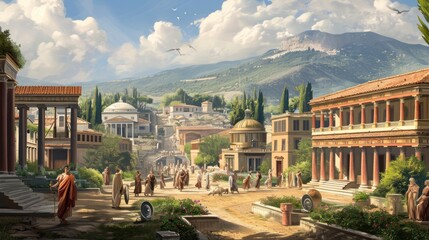 beautiful illustrations of ancient rome - 711890912