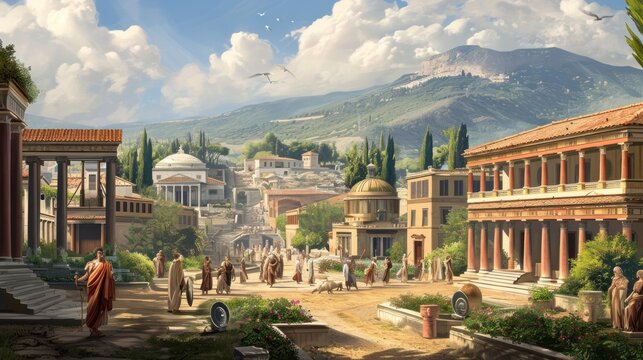 beautiful illustrations of ancient rome
