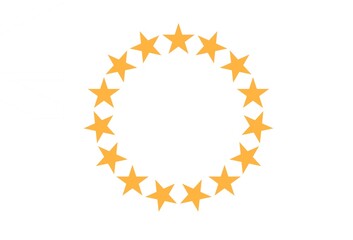 Circular star icon design . Review feedback satisfaction quality symbol illustration.
